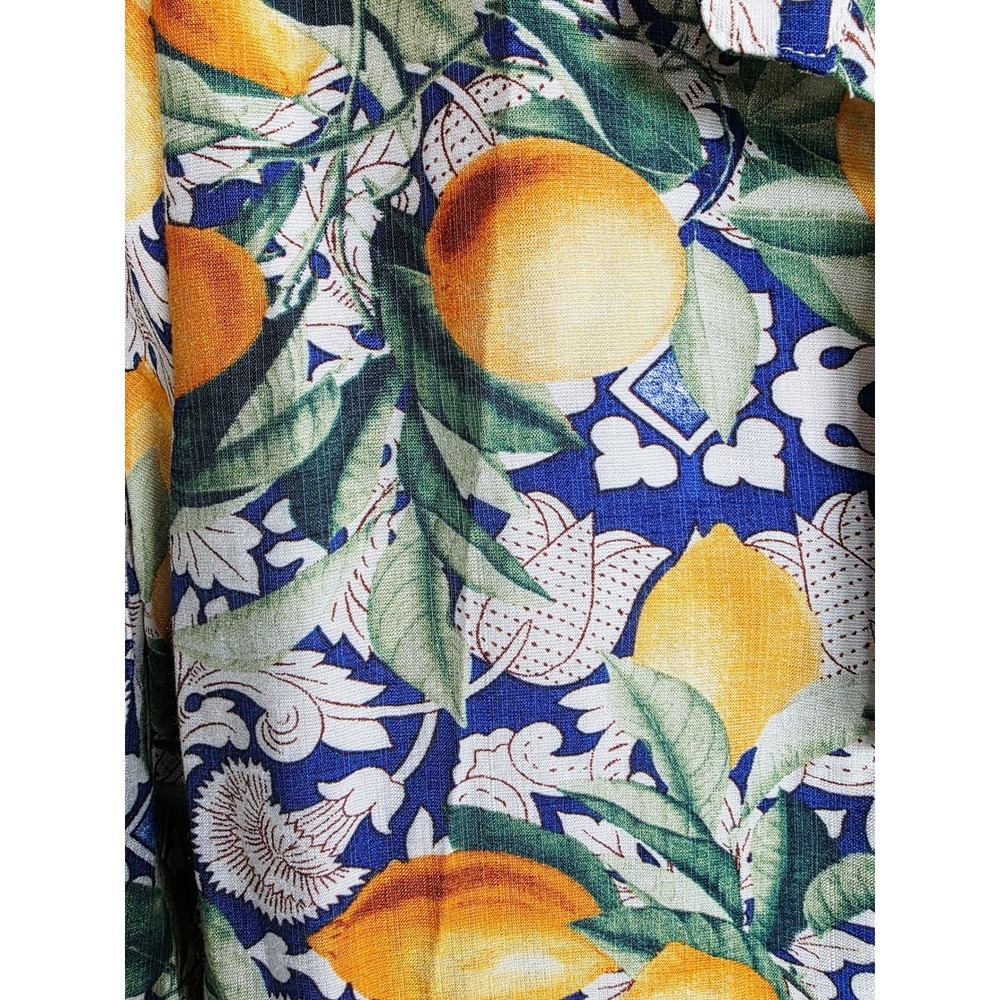 Park & Main Woman 1X Lemon Print Long Sleeve Button Up Tunic Top NWT - Picture 13 of 14